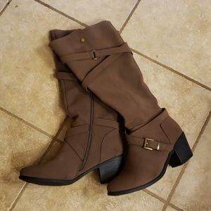 Brown tall boots